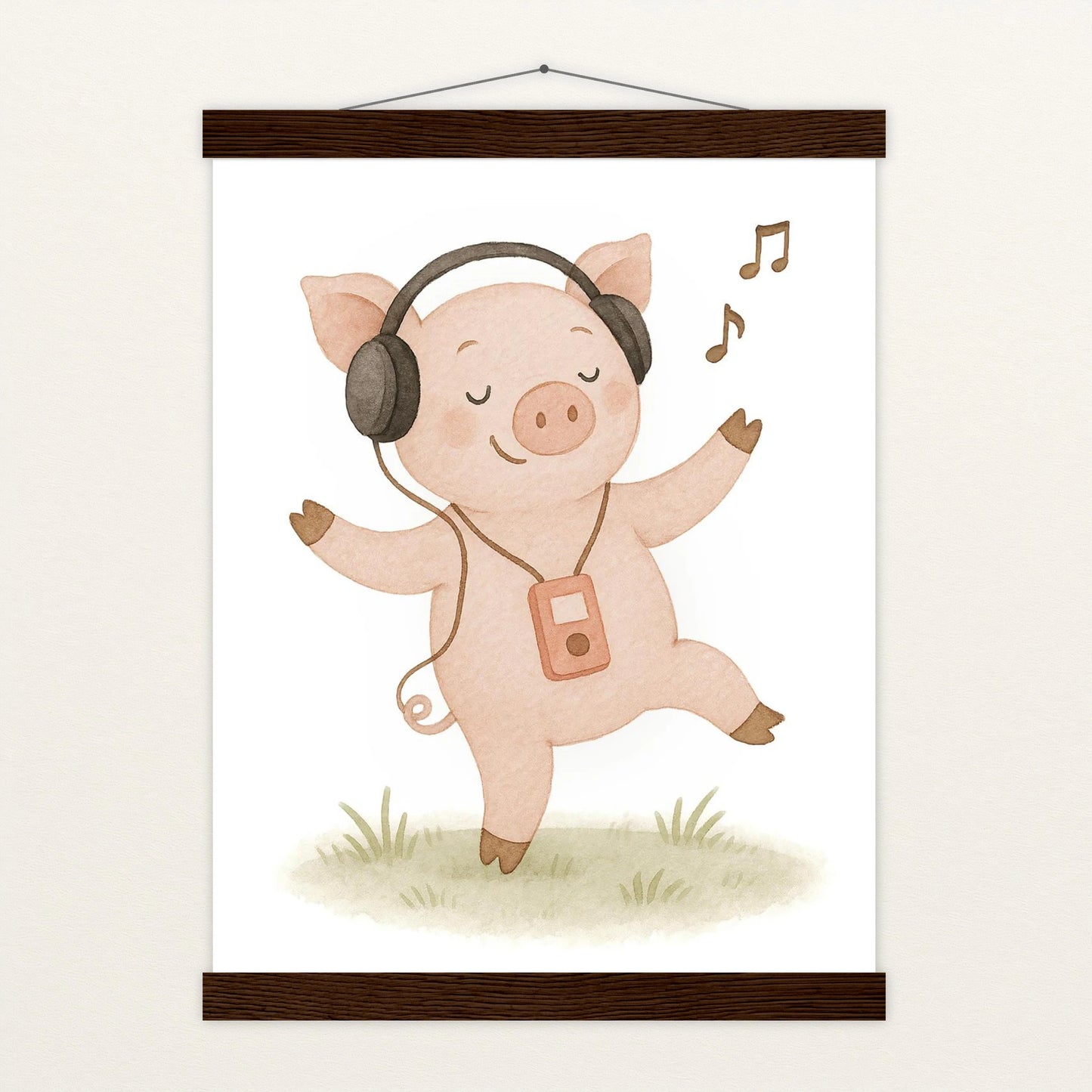 Susi das Schwein - Motiv: "Musik" Poster mit Leisten von tinylearner