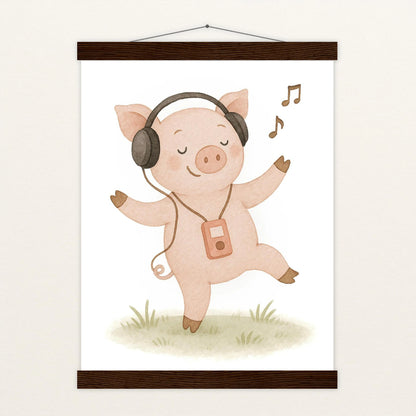 Susi das Schwein - Motiv: "Musik" Poster mit Leisten von tinylearner