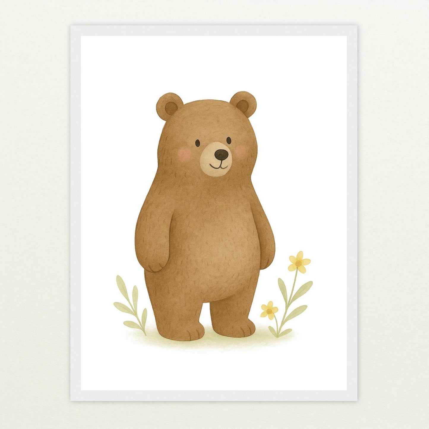 Balu der Bär Poster mit Holzrahmen von tinylearner