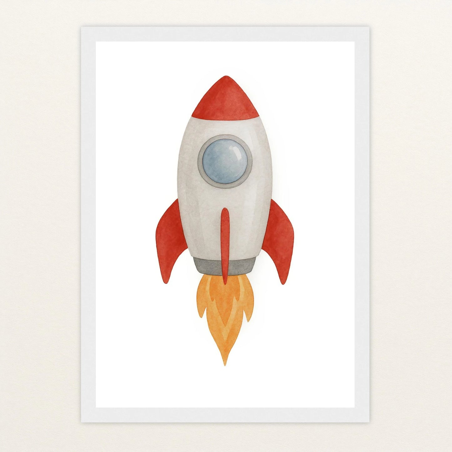 Rakete Poster mit Holzrahmen von tinylearner