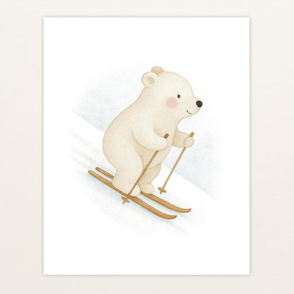 Pummel der Polarbär - Motiv: "Ski" Poster von tinylearner