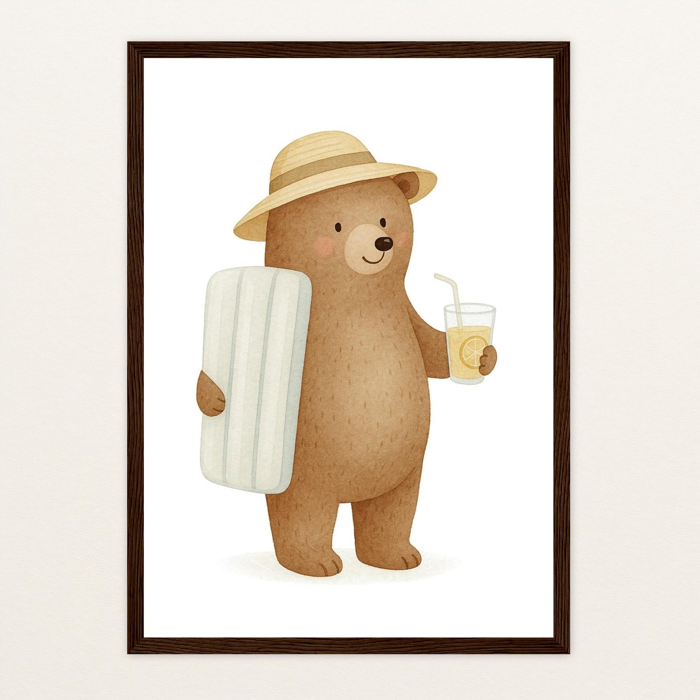 Balu der Bär - Motiv: "Strandtag" Poster mit Holzrahmen von tinylearner