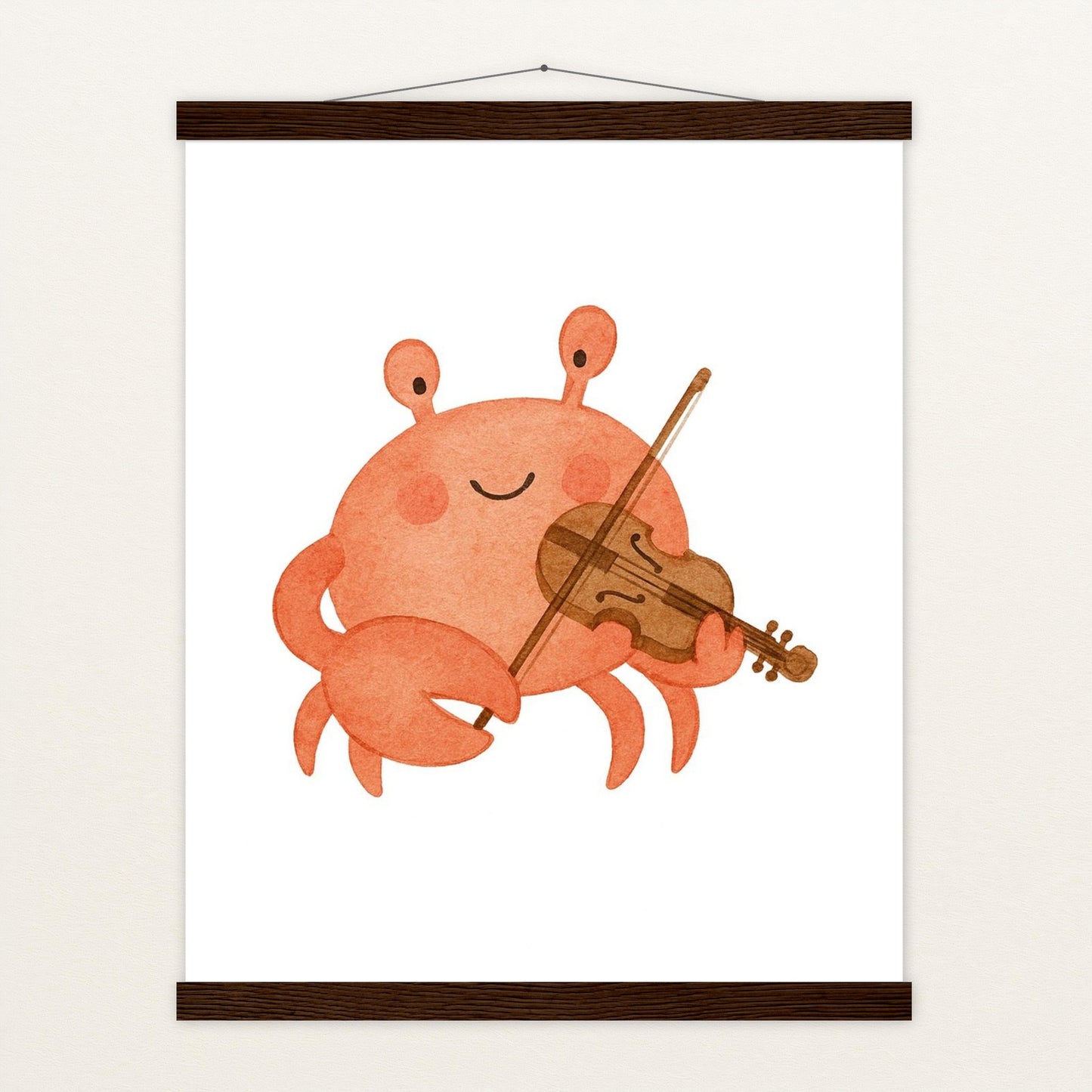Krabbi der Krebs - Motiv: "Geige" Poster mit Leisten von tinylearner