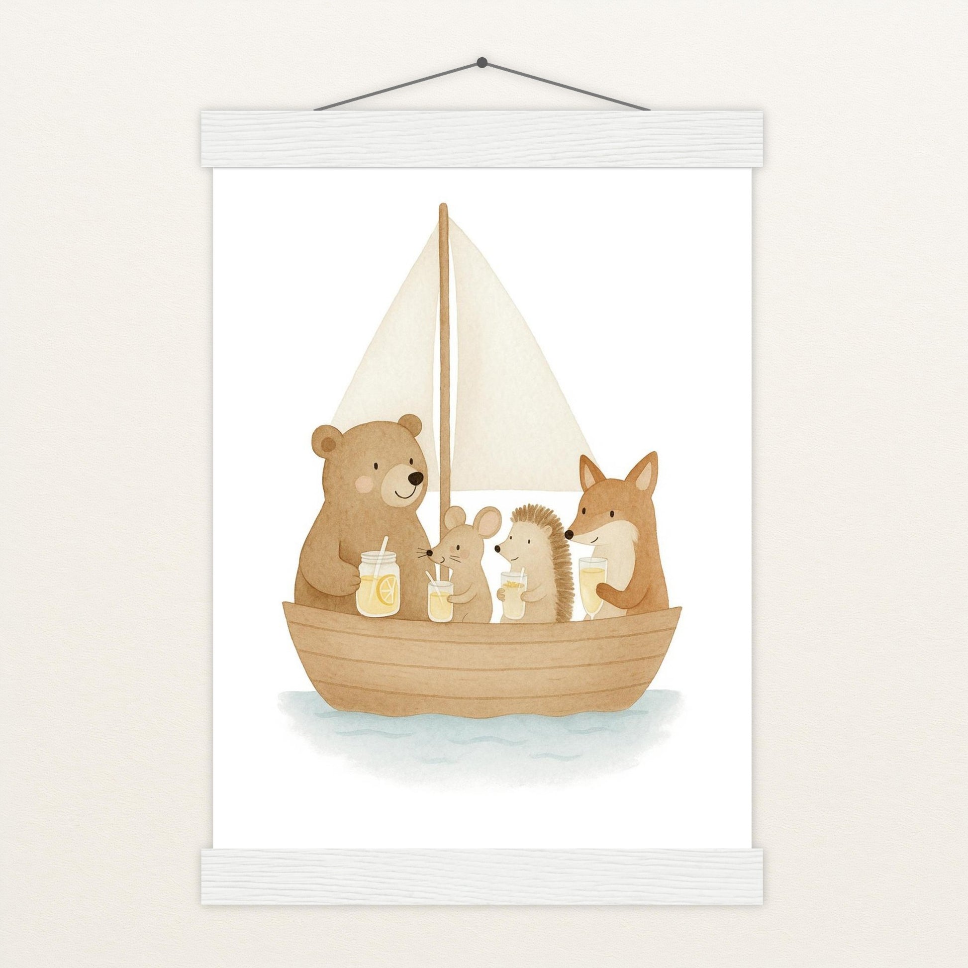 Tierfreunde - Motiv: "Segelschiff" Poster mit Leisten von tinylearner