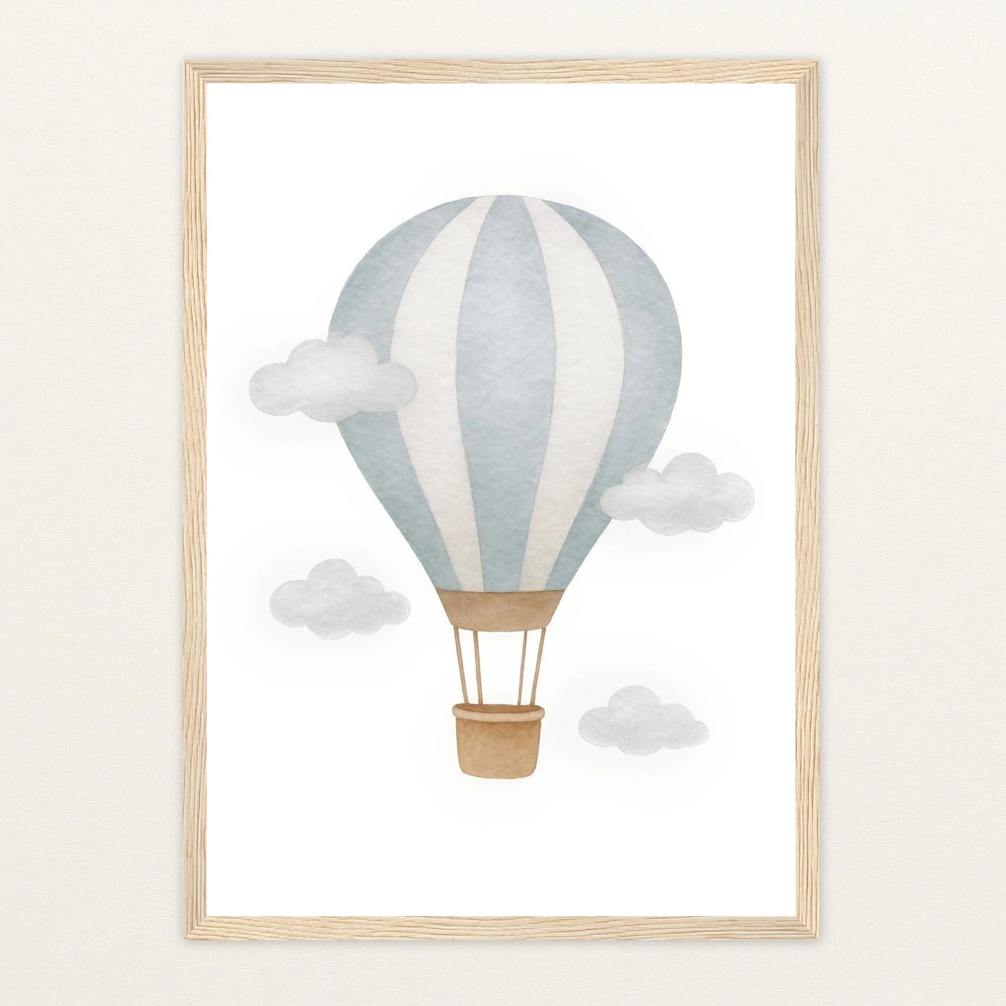 Heißluftballon Poster mit Holzrahmen von tinylearner