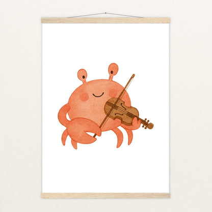 Krabbi der Krebs - Motiv: "Geige" Poster mit Leisten von tinylearner