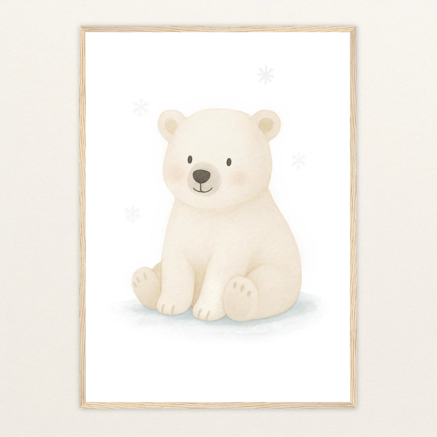 Pummel der Polarbär Poster mit Holzrahmen von tinylearner