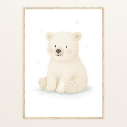 Pummel der Polarbär Poster mit Holzrahmen von tinylearner