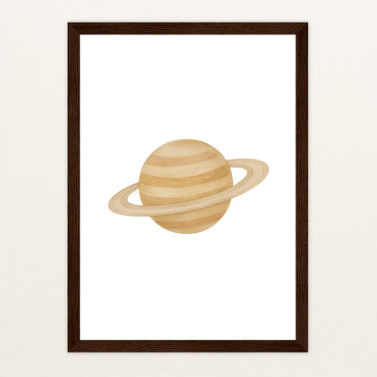 Saturn Poster mit Holzrahmen von tinylearner