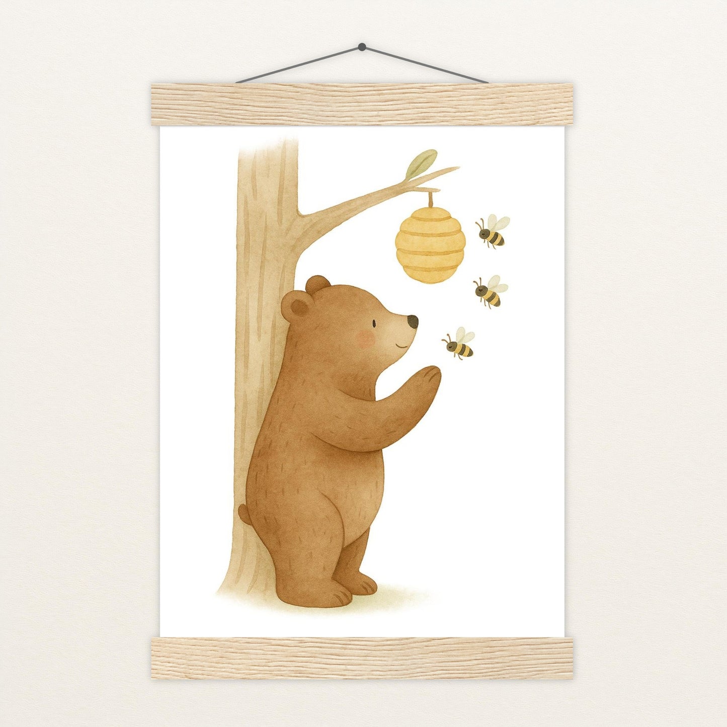 Balu der Bär - Motiv: "Bienenstock" Poster mit Leisten von tinylearner