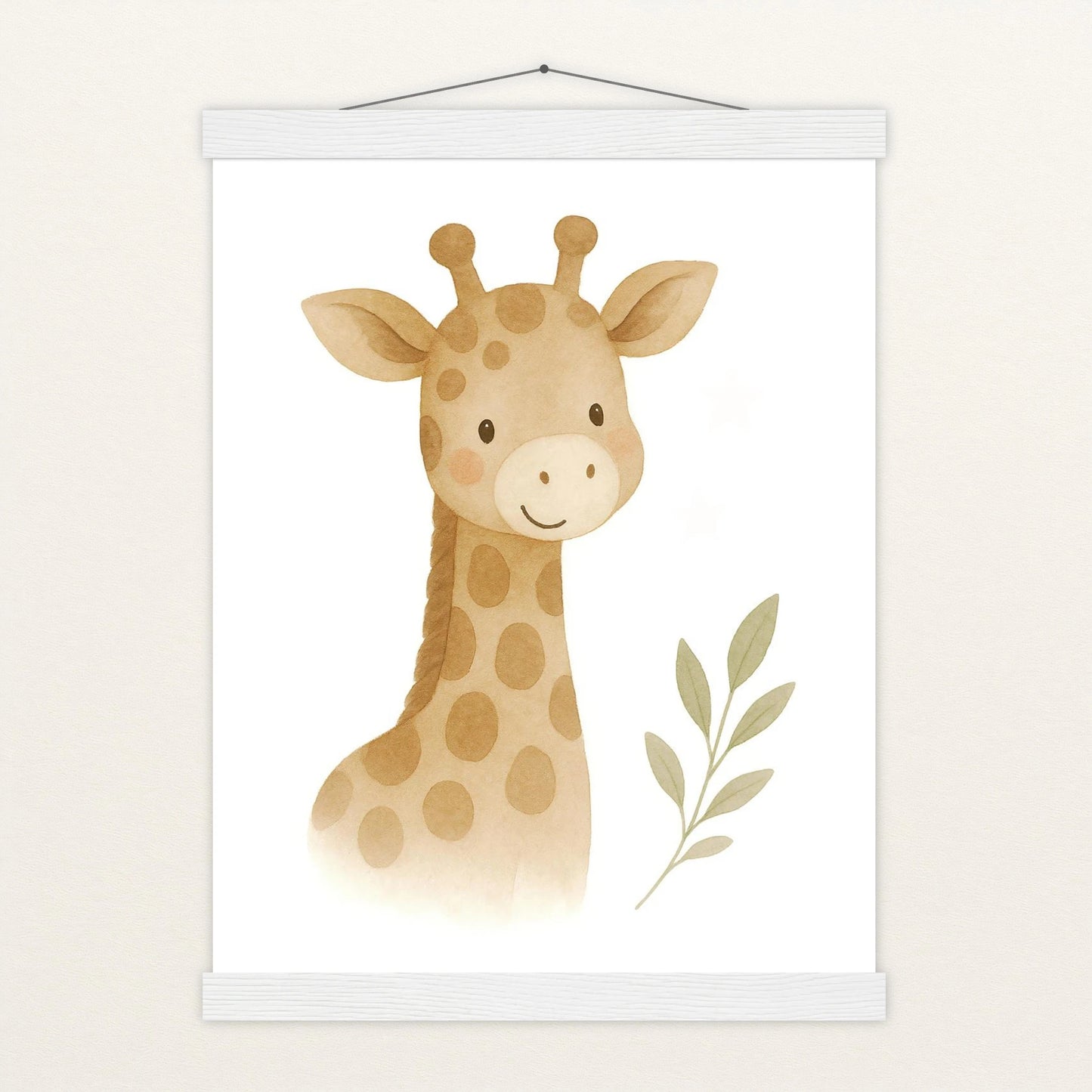 Greta die Giraffe Poster mit Leisten von tinylearner