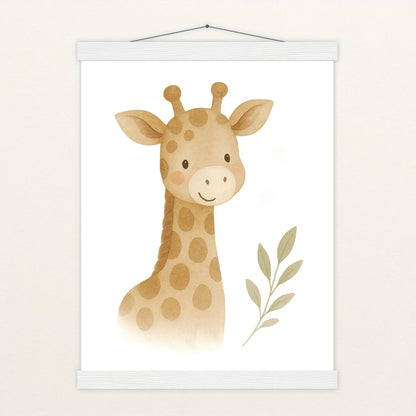 Greta die Giraffe Poster mit Leisten von tinylearner