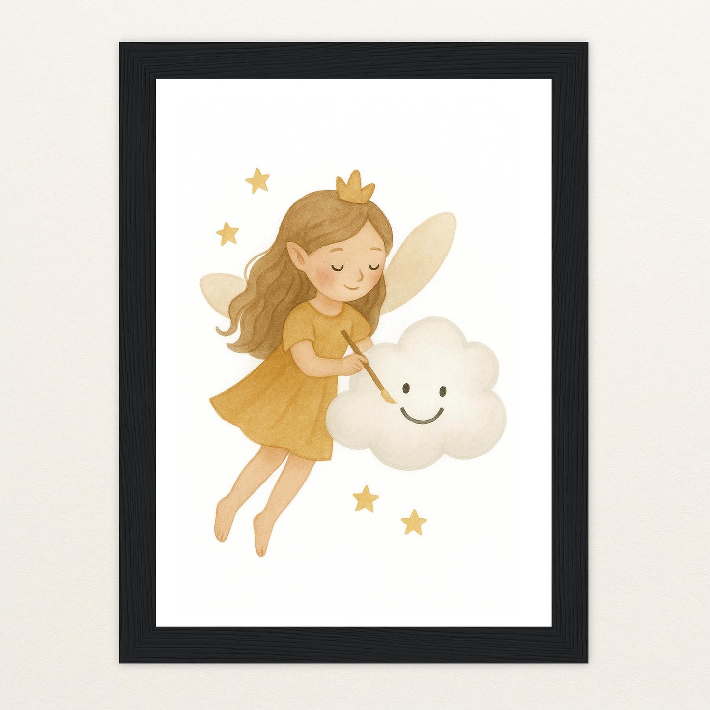 Fina die Fee - Motiv: "Wolke" Poster mit Holzrahmen von tinylearner