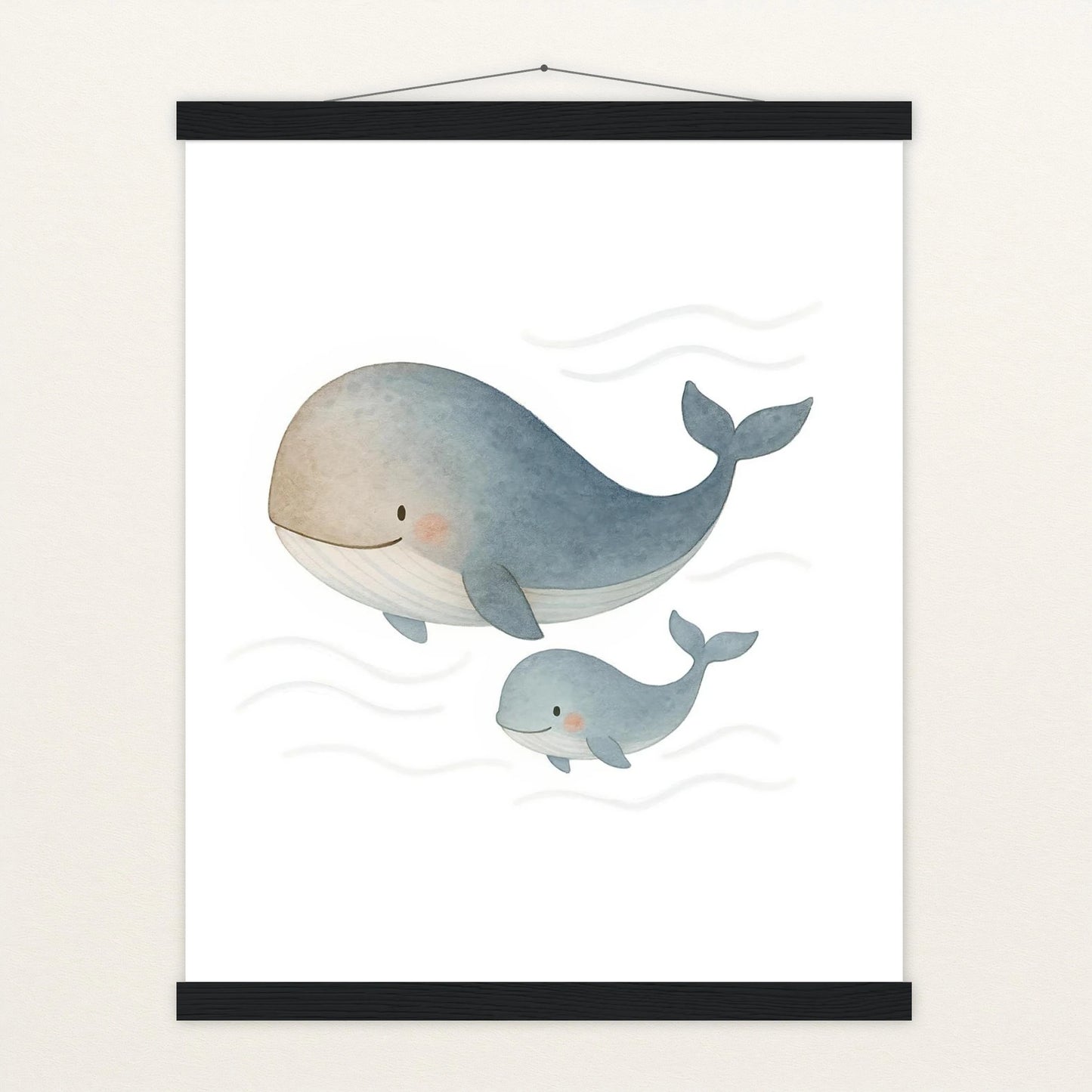 Willi der Wal - Motiv: "Familie" Poster mit Leisten von tinylearner