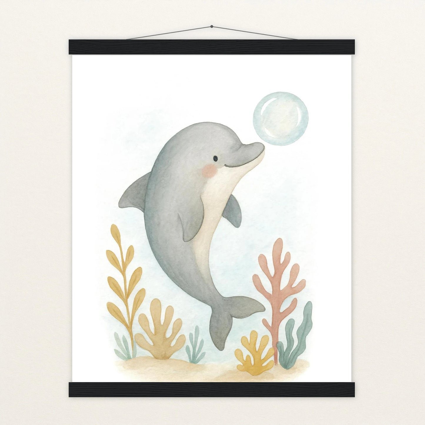 Dora der Delfin - Motiv: "Luftblase" Poster mit Leisten von tinylearner