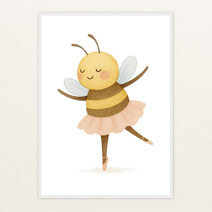 Bibi die Biene - Motiv: "Ballett" Poster mit Holzrahmen von tinylearner