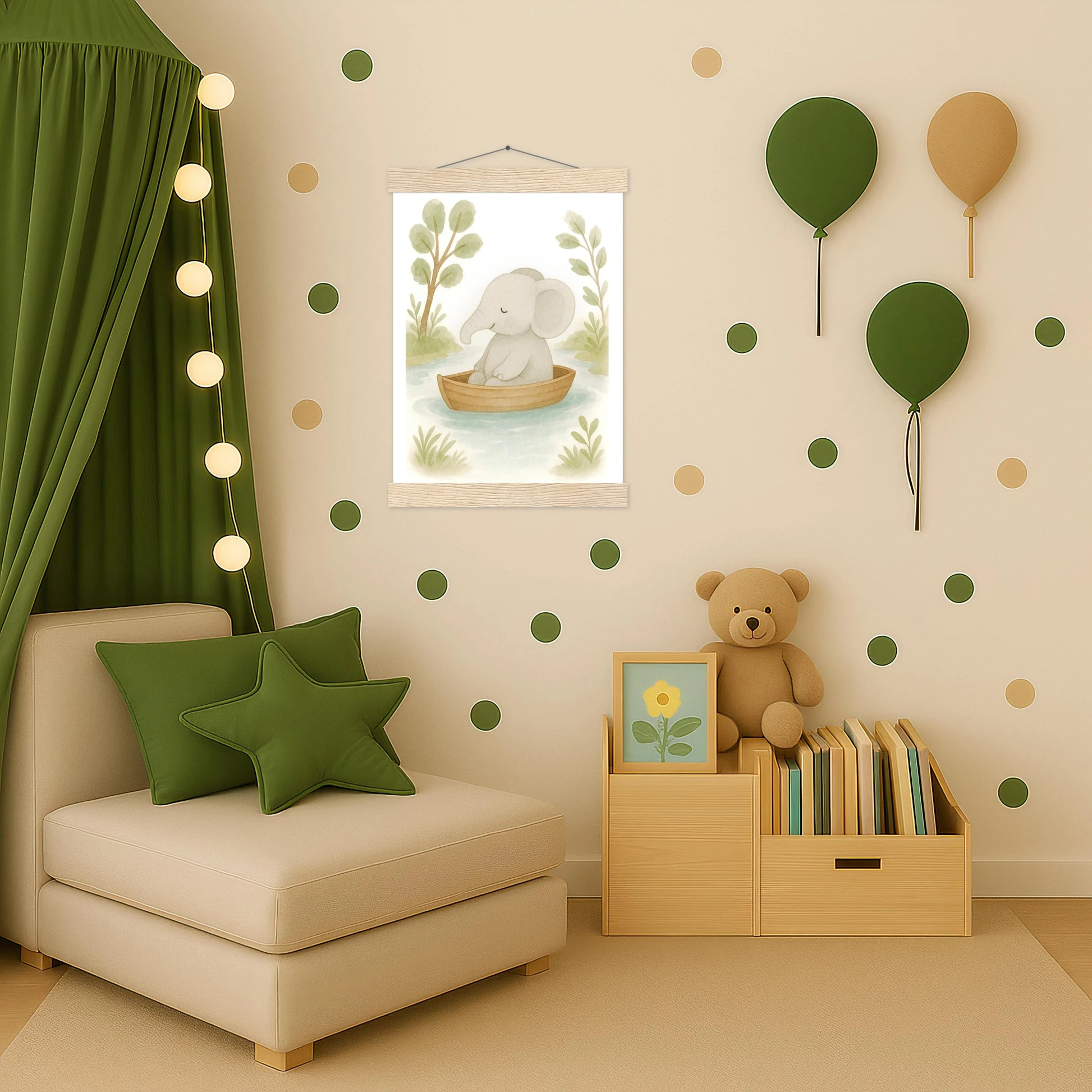 Emil der Elefant - Motiv: "Boot" Poster mit Leisten von tinylearner