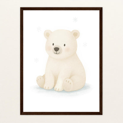 Pummel der Polarbär Poster mit Holzrahmen von tinylearner