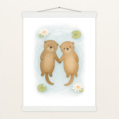 Otti der Otter Poster mit Leisten von tinylearner