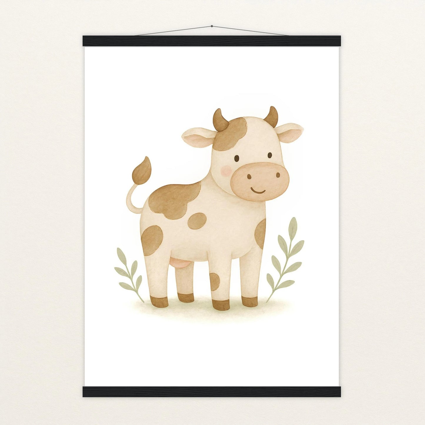 Klara die Kuh Poster mit Leisten von tinylearner