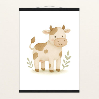 Klara die Kuh Poster mit Leisten von tinylearner