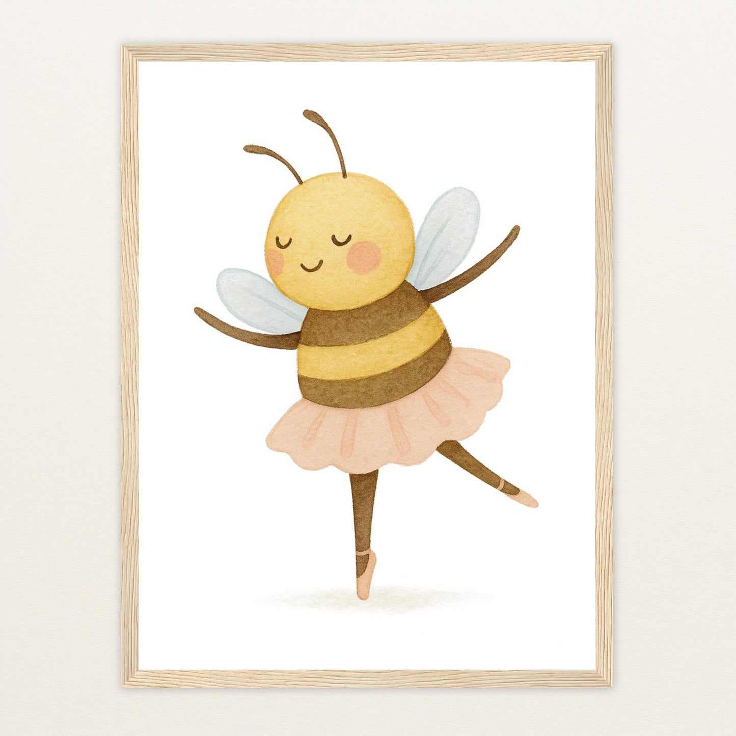 Bibi die Biene - Motiv: "Ballett" Poster mit Holzrahmen von tinylearner