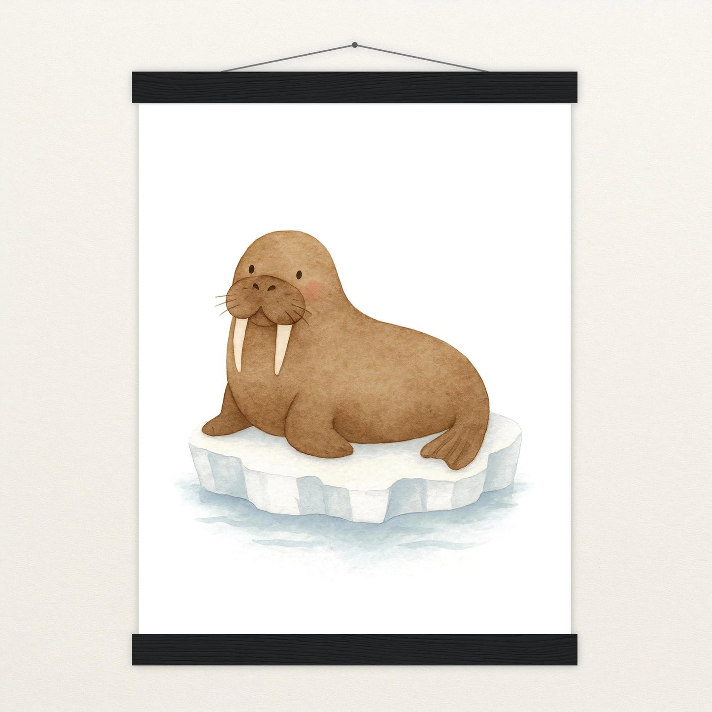 Wally das Walross Poster mit Leisten von tinylearner