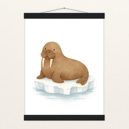 Wally das Walross Poster mit Leisten von tinylearner