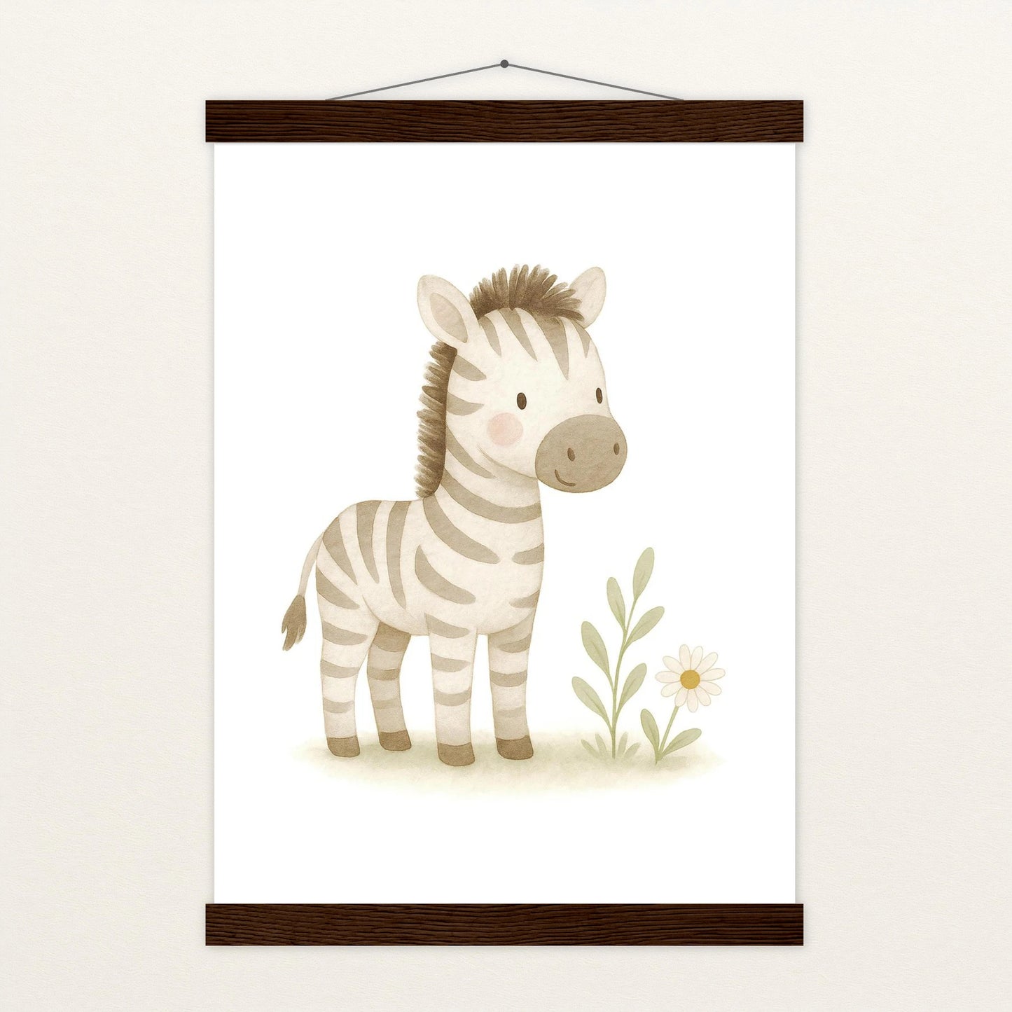 Zinni das Zebra Poster mit Leisten von tinylearner