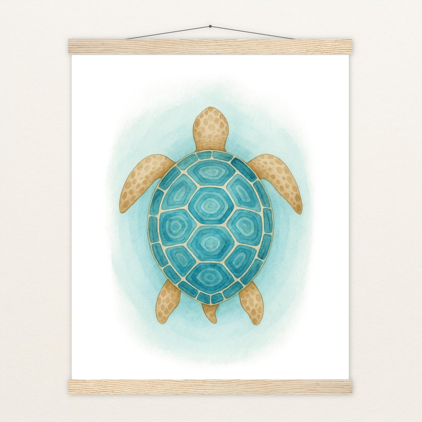 Sora die Schildkröte - Motiv: "Treiben" Poster mit Leisten von tinylearner