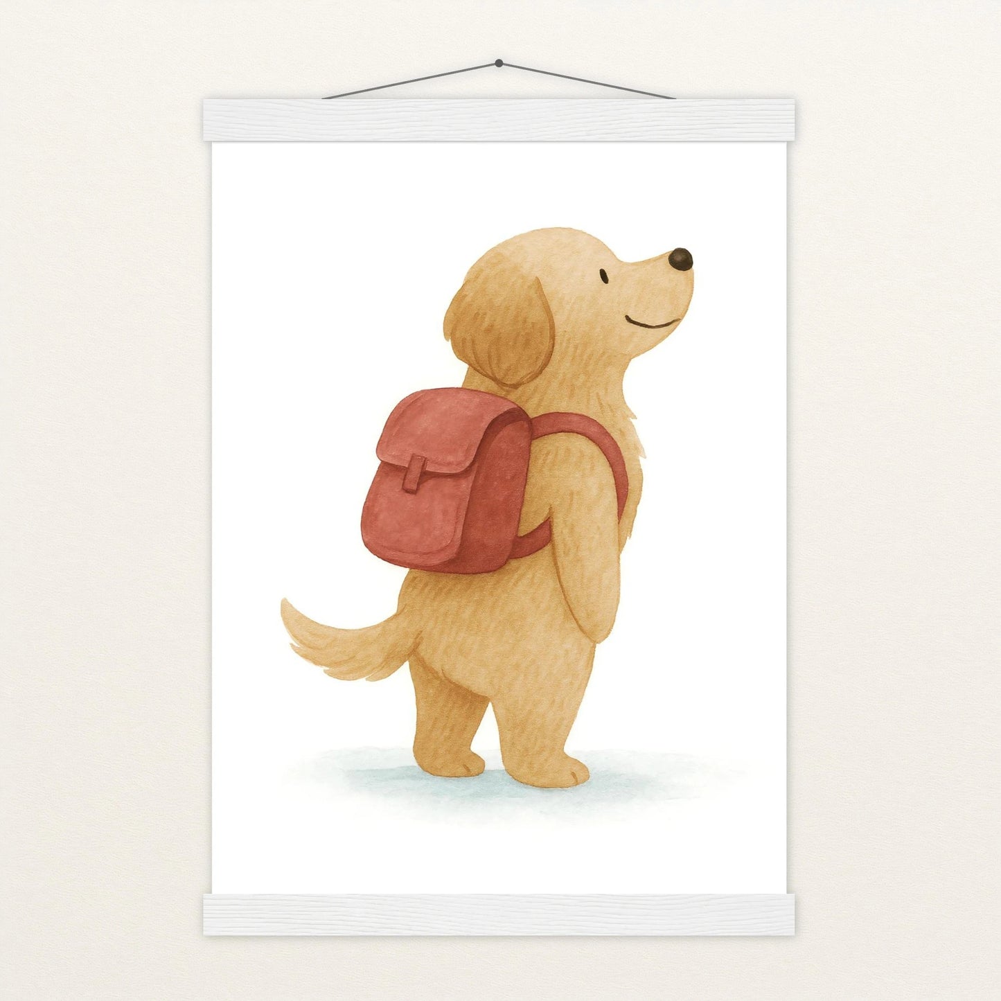 Hugo der Hund - Motiv: "Rucksack" Poster mit Leisten von tinylearner