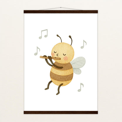 Bibi die Biene - Motiv: "Flöte" Poster mit Leisten von tinylearner