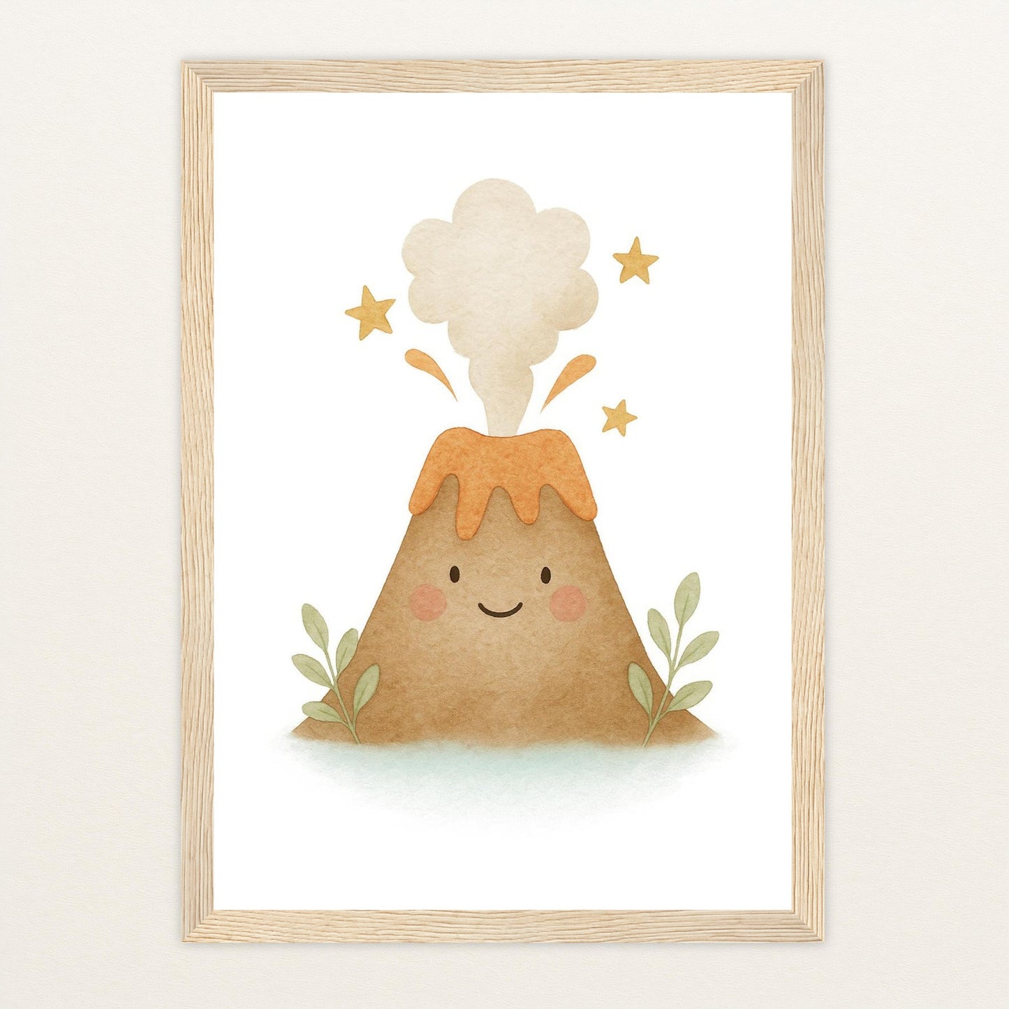 Vulkan Poster mit Holzrahmen von tinylearner