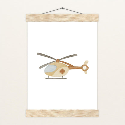 Rettungshubschrauber Poster mit Leisten von tinylearner