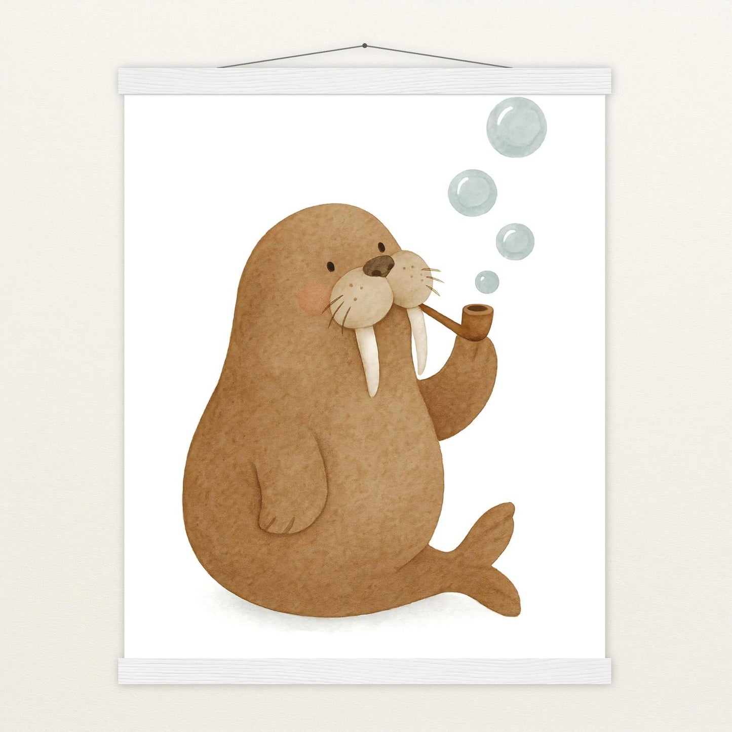 Wally das Walross - Motiv: "Blubbern" Poster mit Leisten von tinylearner