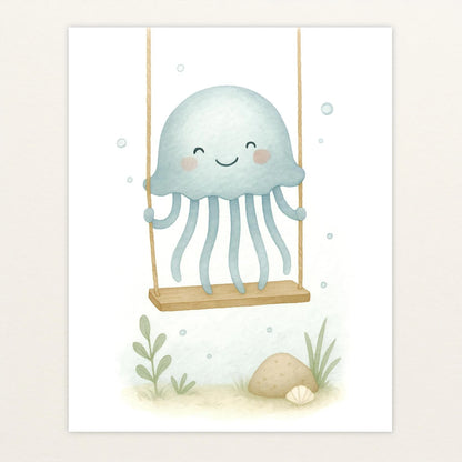 Quinn die Qualle - Motiv: "Schaukel" Poster von tinylearner