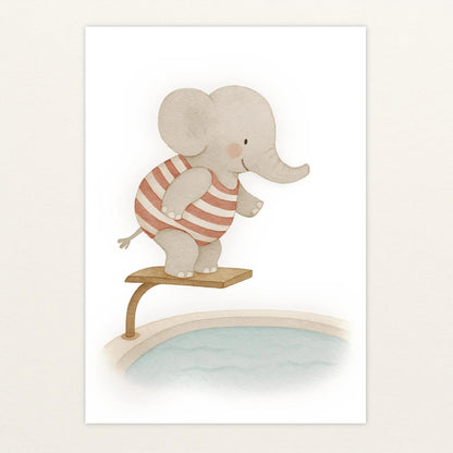 Emil der Elefant - Motiv: "Pool" Poster von tinylearner
