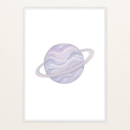 Planet Poster mit Holzrahmen von tinylearner