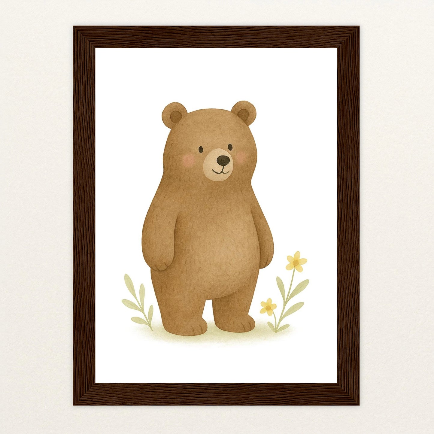 Balu der Bär Poster mit Holzrahmen von tinylearner