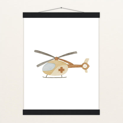 Rettungshubschrauber Poster mit Leisten von tinylearner