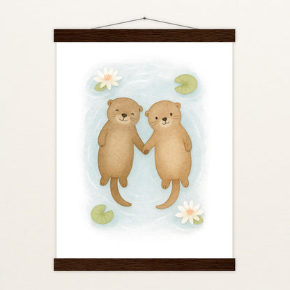 Otti der Otter Poster mit Leisten von tinylearner