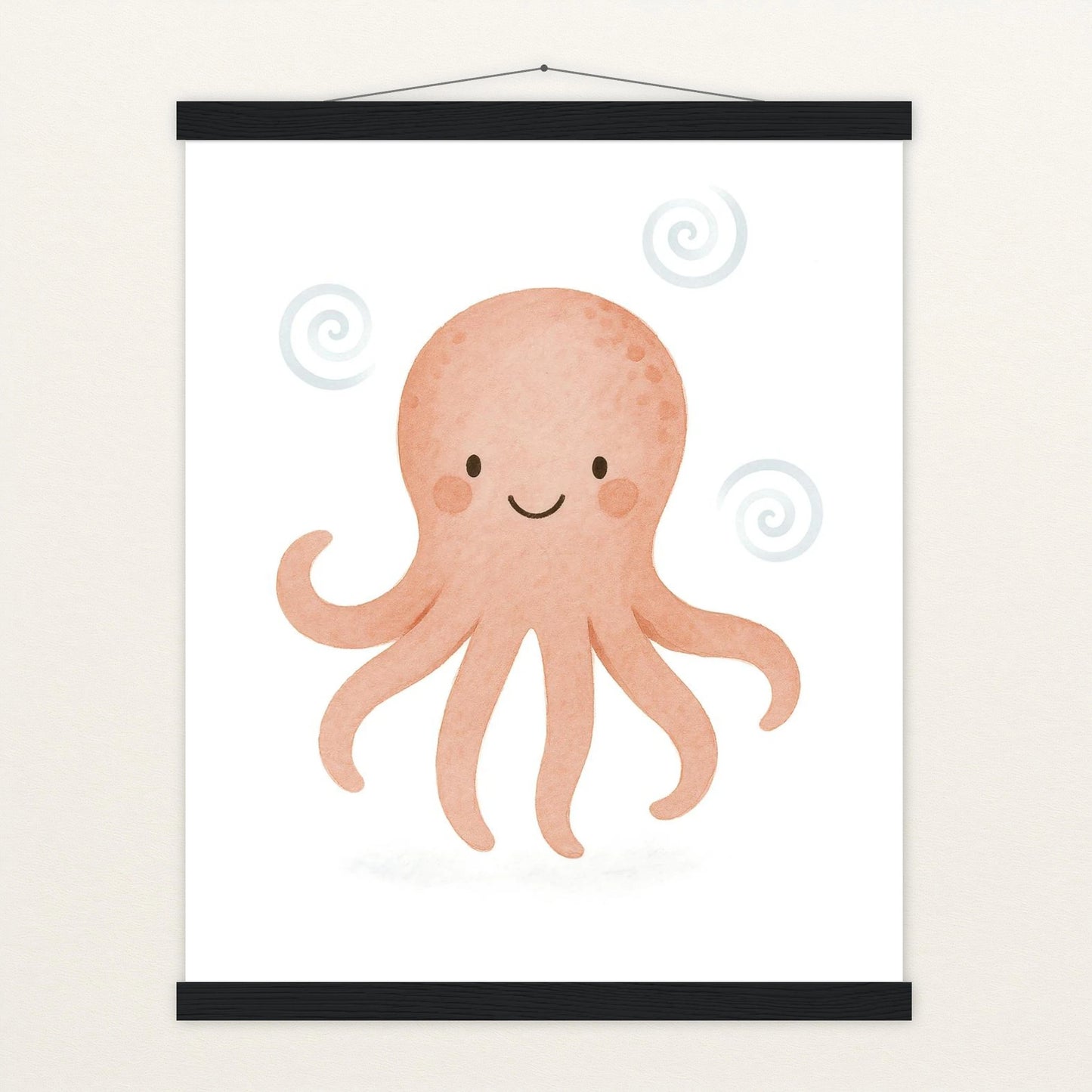 Tilli der Tintenfisch Poster mit Leisten von tinylearner