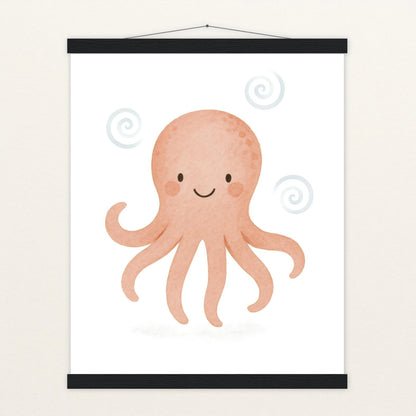 Tilli der Tintenfisch Poster mit Leisten von tinylearner