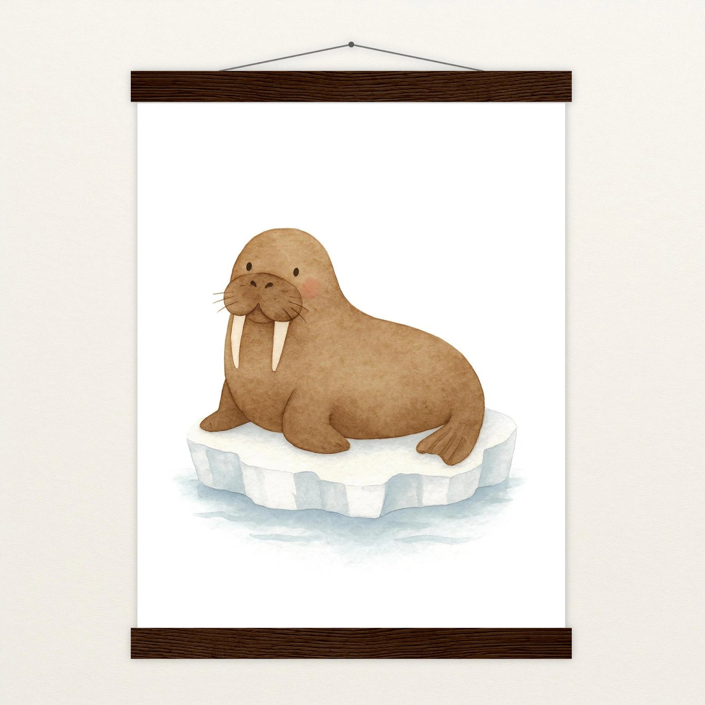 Wally das Walross Poster mit Leisten von tinylearner