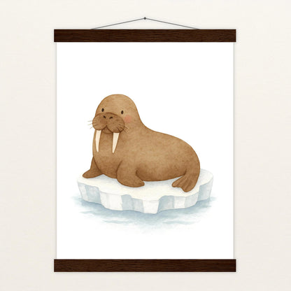 Wally das Walross Poster mit Leisten von tinylearner