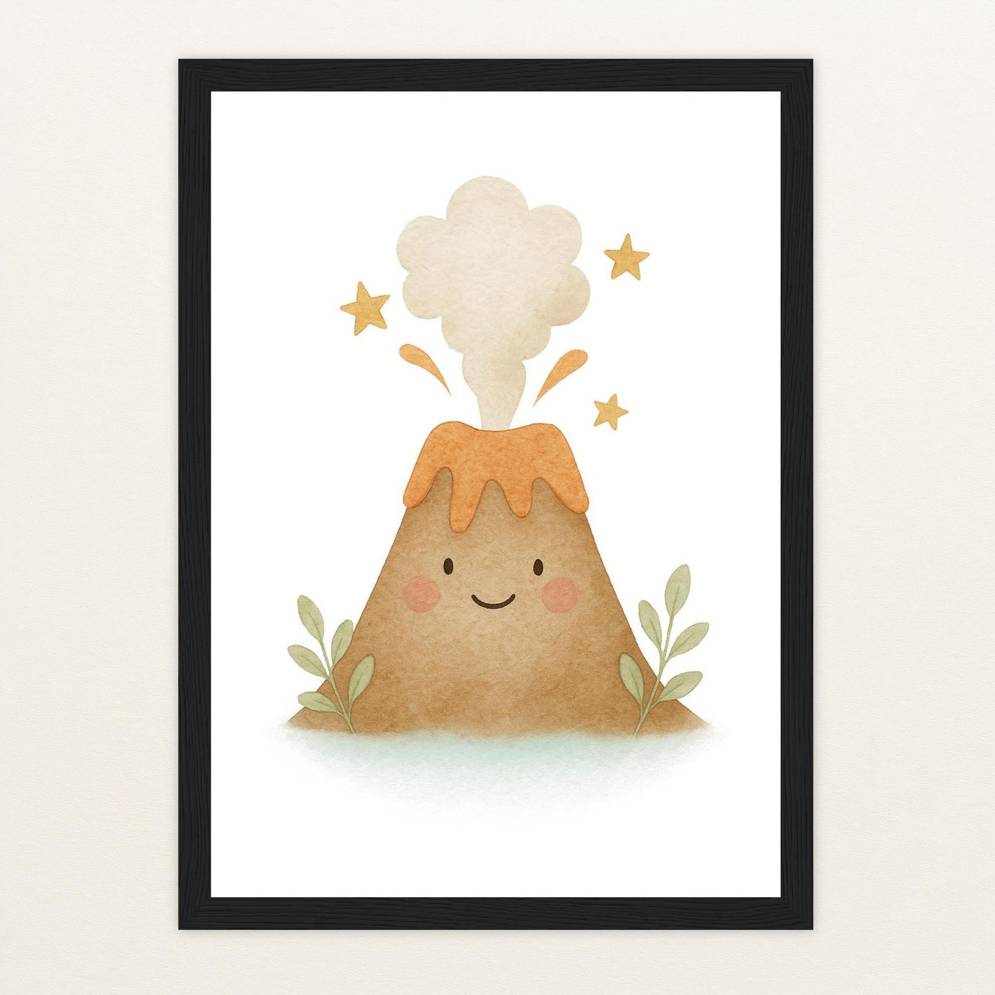 Vulkan Poster mit Holzrahmen von tinylearner