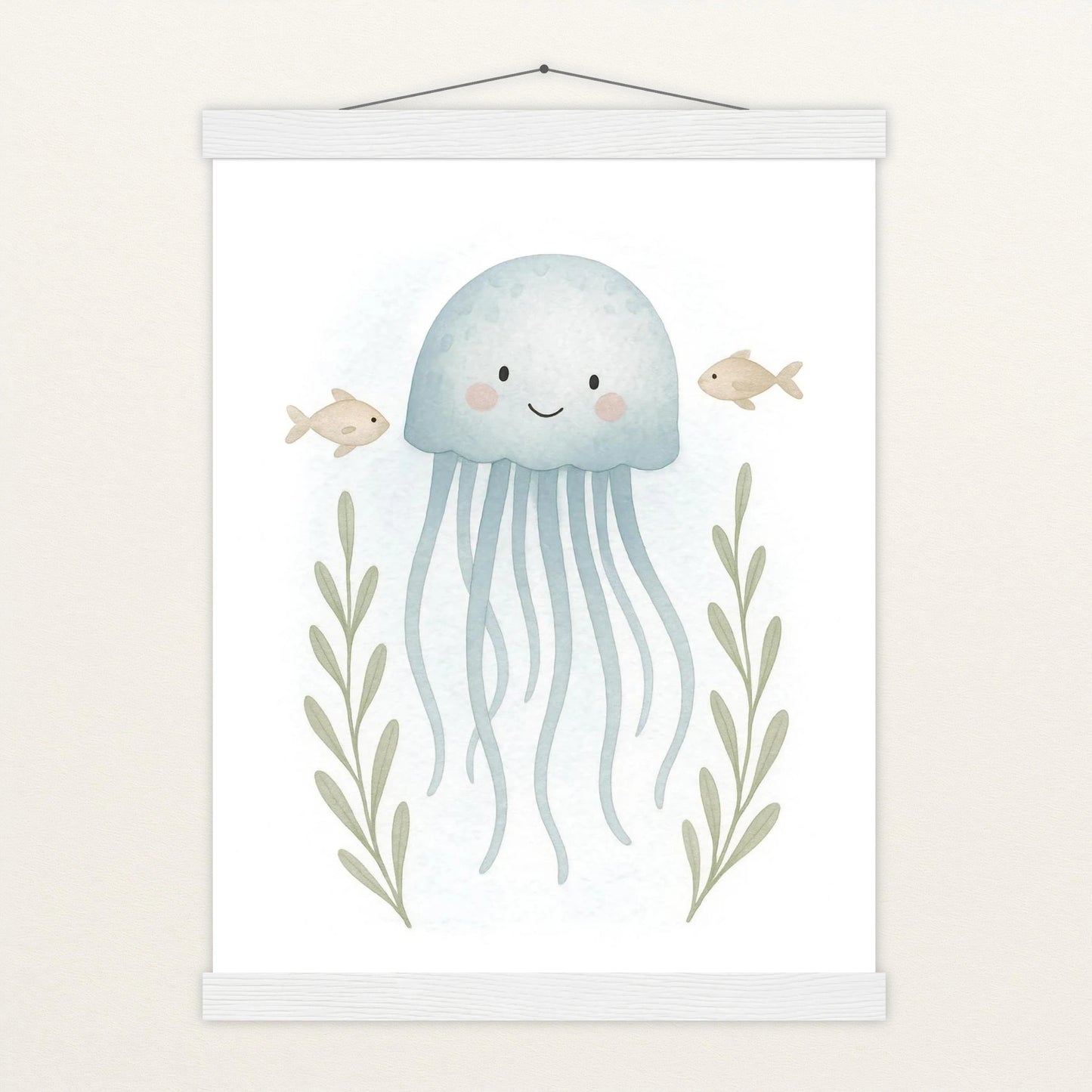 Quinn die Qualle Poster mit Leisten von tinylearner