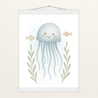 Quinn die Qualle Poster mit Leisten von tinylearner