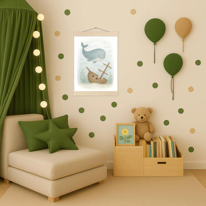 Willi der Wal - Motiv: "Schiffswrack" Poster mit Leisten von tinylearner