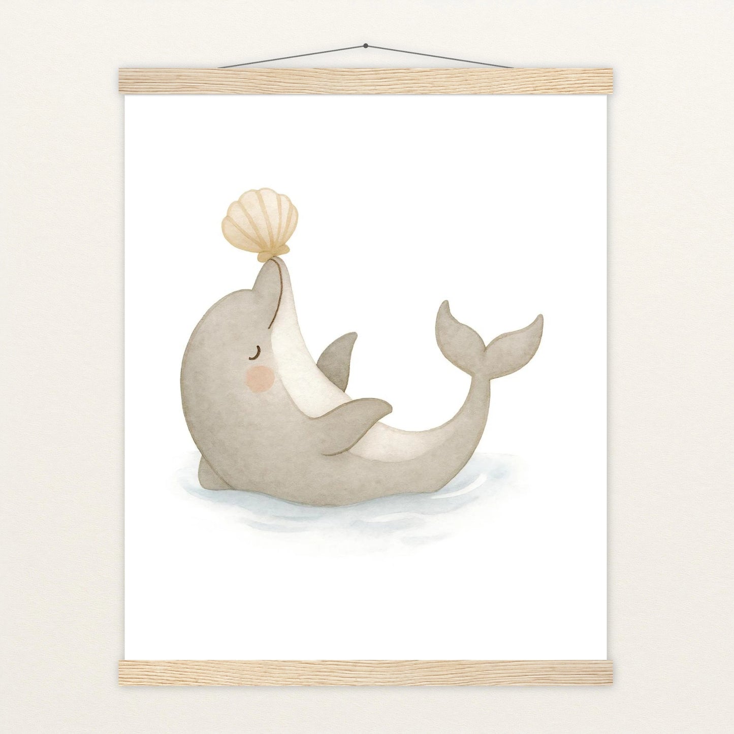 Dora der Delfin - Motiv: "Muschel" Poster mit Leisten von tinylearner